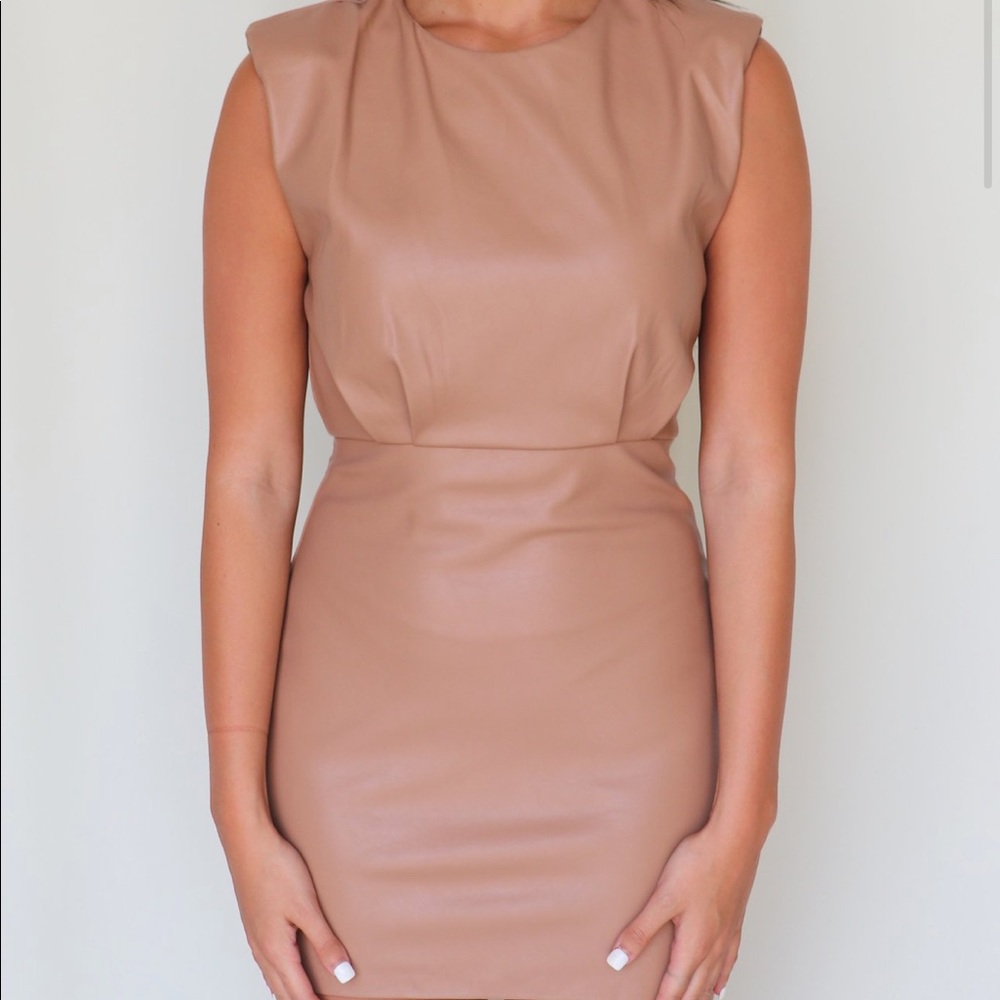 NUDE LEATHER DRESS